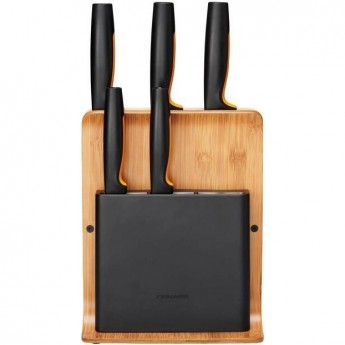 Набор из 5 ножей FISKARS FUNCTIONAL FORM в бамбуковом блоке